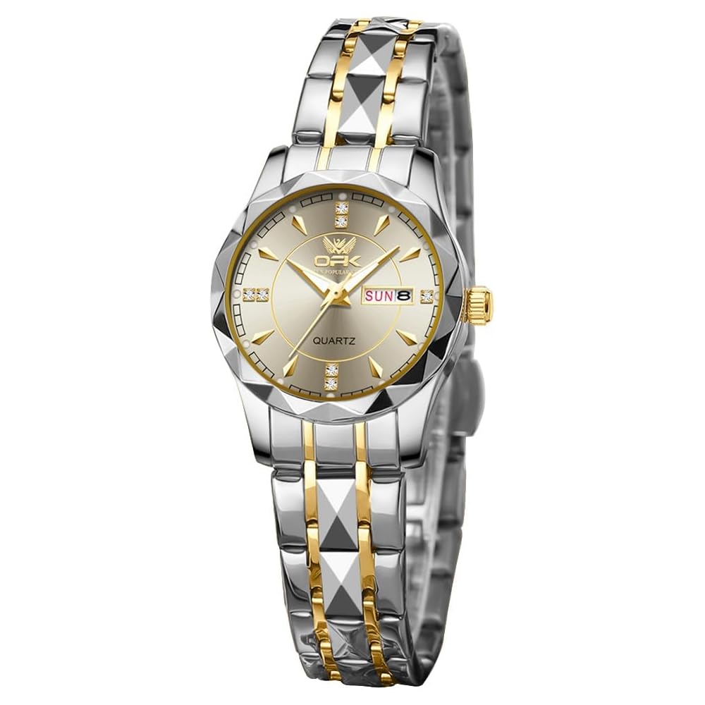 OPK Women s Quartz Analog Watch Simple Lightweight Classic Waterproof Gray with Date Function and Luminous Display