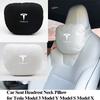 For Tesla Model 3 Model Y Car Seat Headrest Neck Pillow Model S Model X Soft Comfort Memory Cushion Protect Cover Accessories