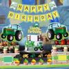 Tractor Birthday Party Decorations, Farm Green Tractor Theme Birthday Decorations Backdrop Balloon Garland Arch Banner Cake Cupcake Topper Tractor