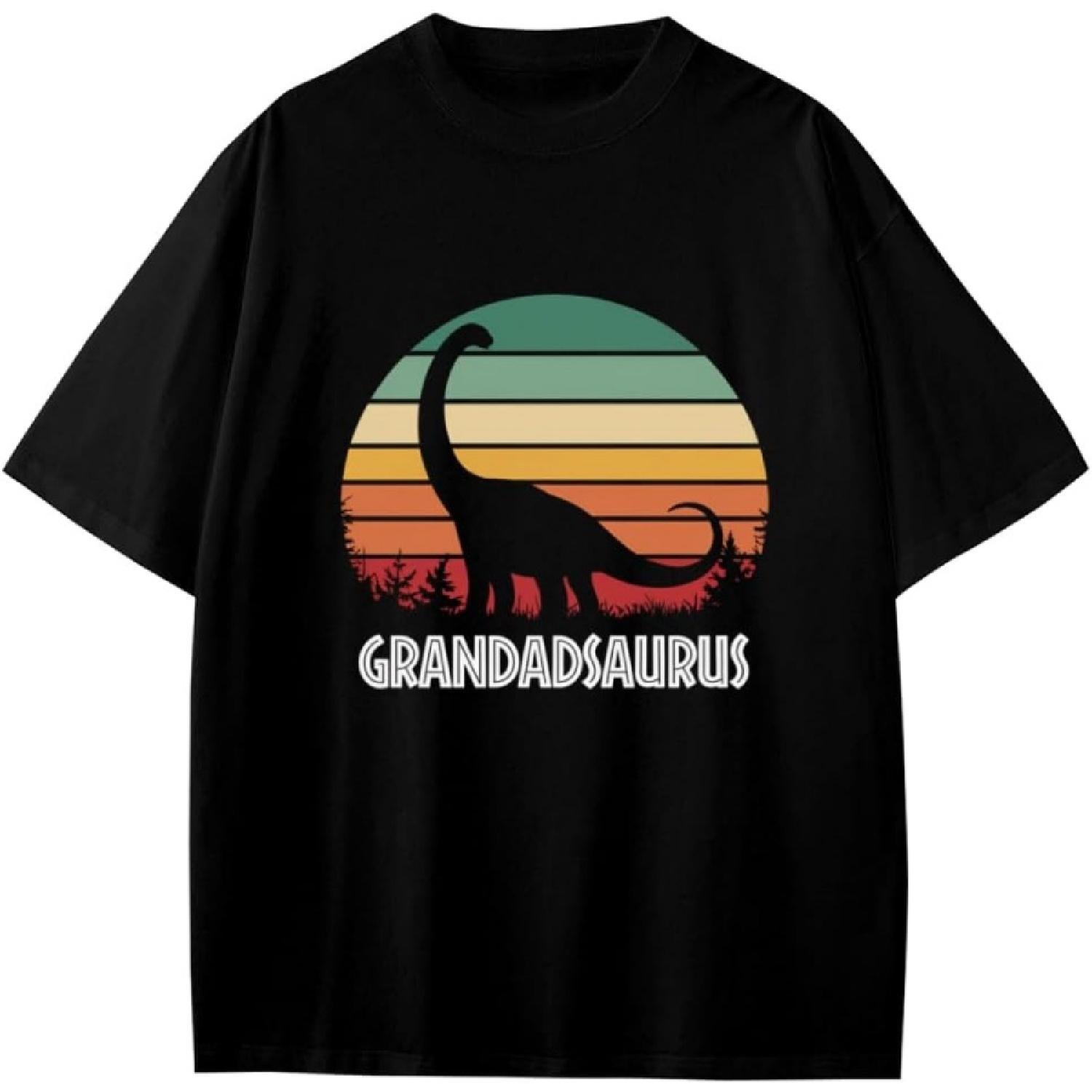 Retro Grandadsaurus Grandad Brachiosaurus Anime Cartoon Gift Girls Boys Teens T-Shirt S