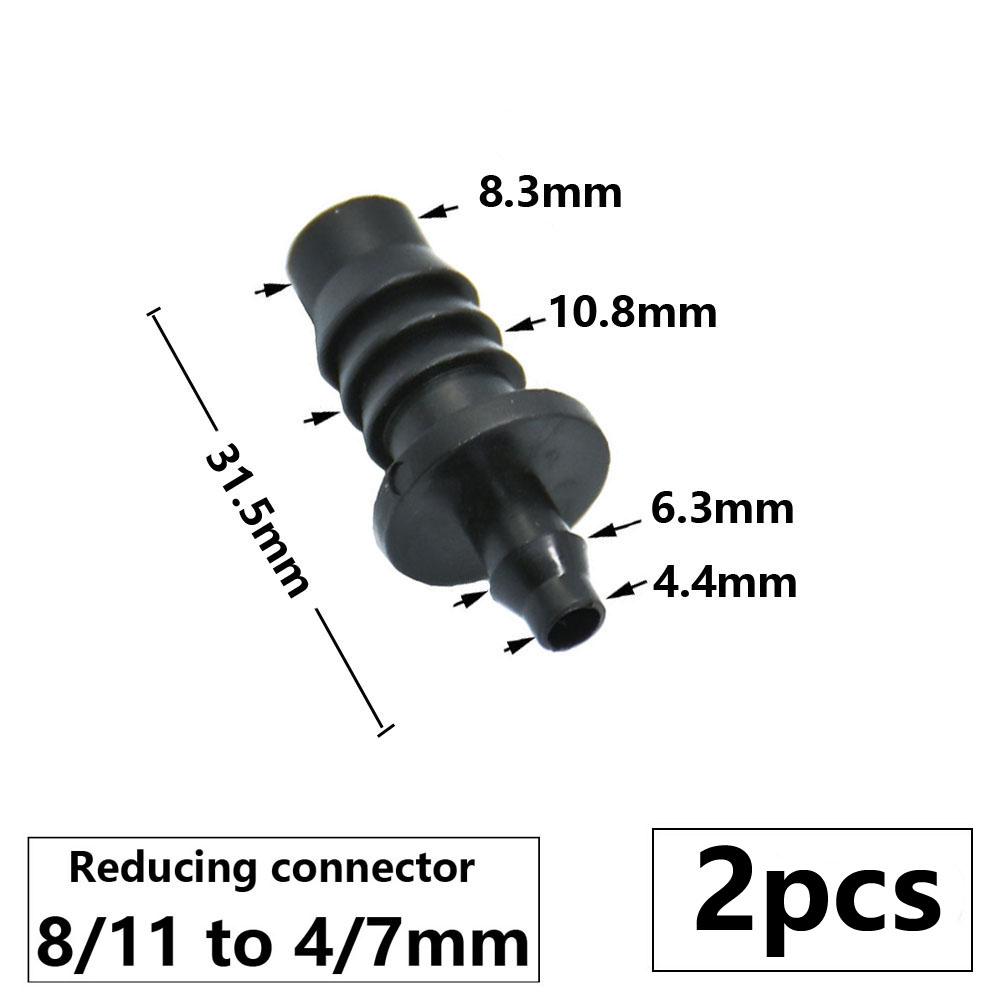 3/8" 8mm Garden Hose Connector 8/11 To 4/7 3/5mm Hose Reducer Water Splitter Tee Elbow End Plug Drip Irrigation System Fitting