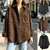 2026 Autumn New Amazon Women's Clothing European and American Cross-border Autumn Retro Corduroy Printed Leopard Print Loose Shirt