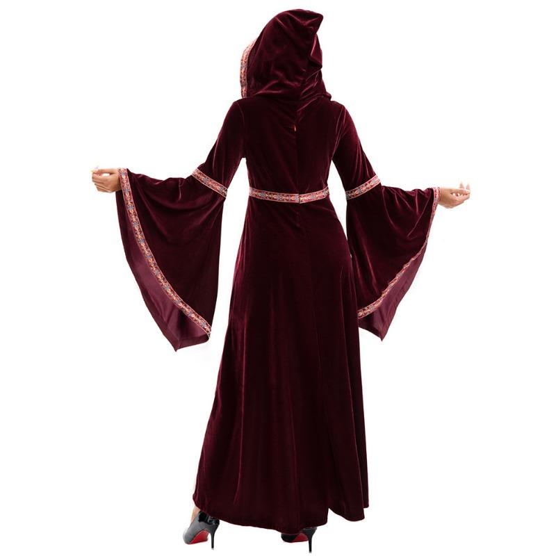 Halloween Parent-Child Costume Girls Party Costume Adult Medieval Burgundy Vampire