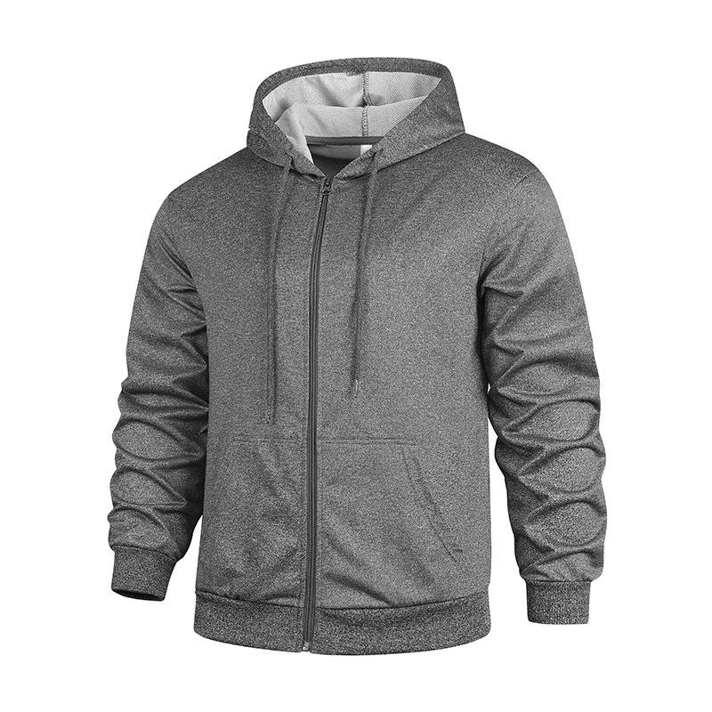 Hoodie Solid Color Hooded Comfortable Casual Zipper Cardigan Large Size