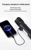 High-Brightness Long-Range Rechargeable LED Zoom Flashlight with White Laser and Digital Display for Outdoor Use