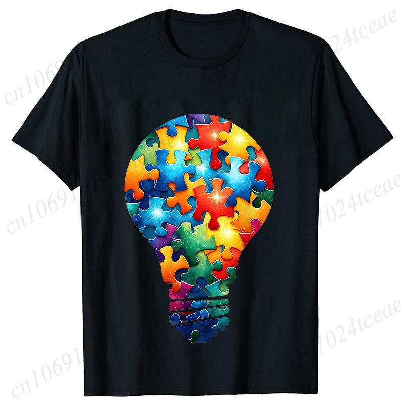 Autism Puzzle Piece Women Unisex T-shirt Tshirt Neurodiversity Graphic Fashion Autism Tree Awareness Tshirt Adults Kids Clothing