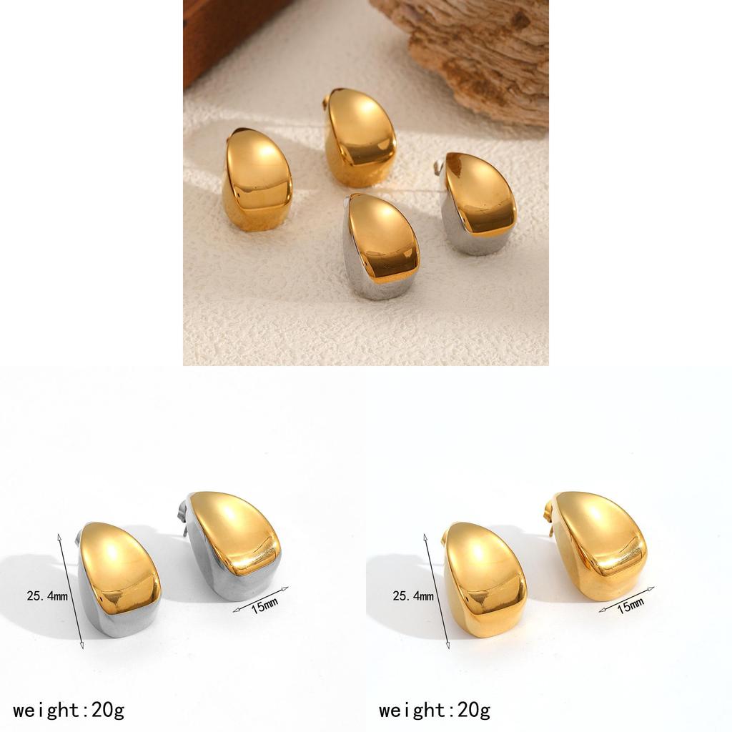 Stainless Steel Water Drop Earrings With Irregular Shape For Trendy Women Gift