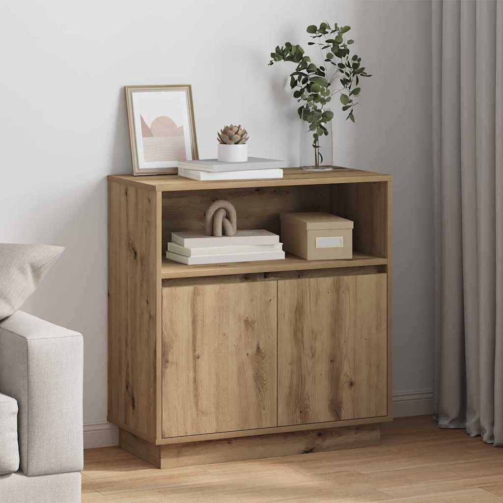 LED Sideboard Artisan Oak 71 x 34.5 x 75 cm engineered wood