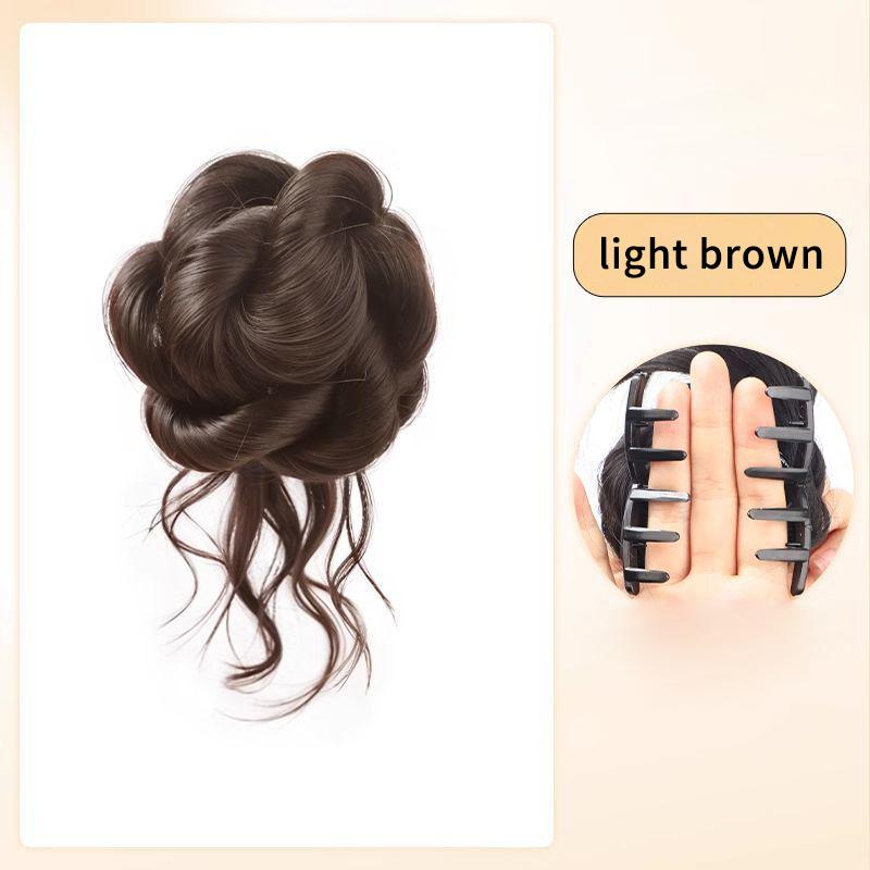 

Synthetic Hair Bun Chignon Messy Bun Claw Clip In Hair Piece Fluffy Curly Ponytail Extensions Hairpieces For Women світло-коричневого кольору