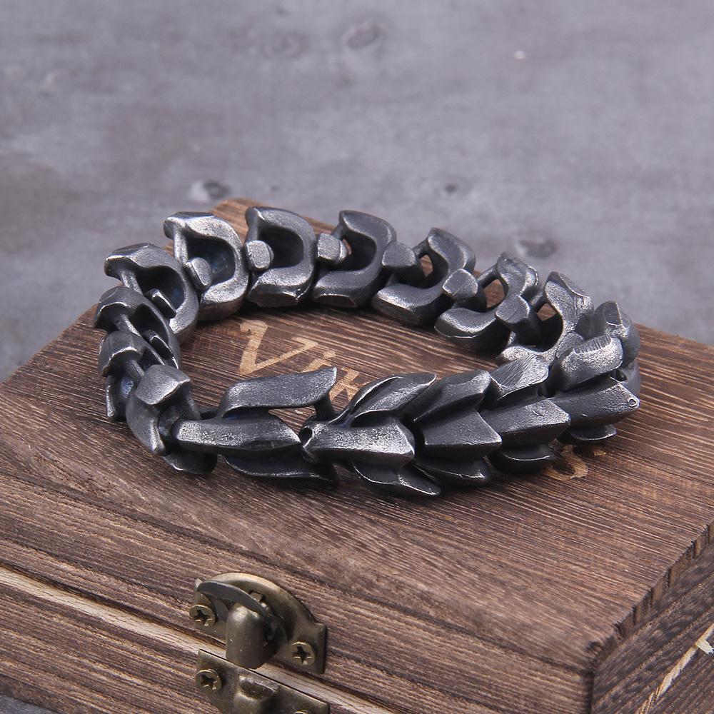 Wikinger Ouroboros Punk-Armband für Männer Edelstahl Modeschmuck Straßenkultur Vintage Hippie-Stil