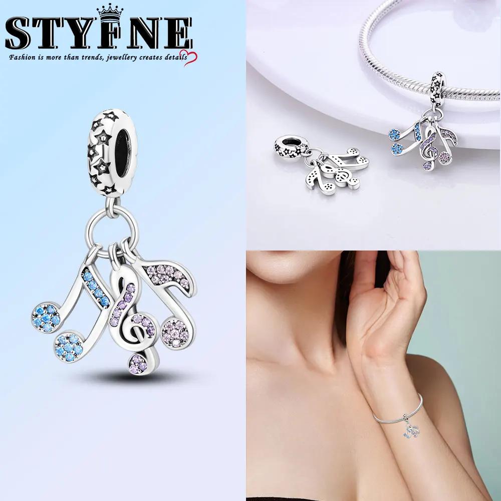 Romantic Music Charms Beads Copper Piano Violin Red Guitar Punk Saxophone Pendants Fit Bracelet Diy Jewelry