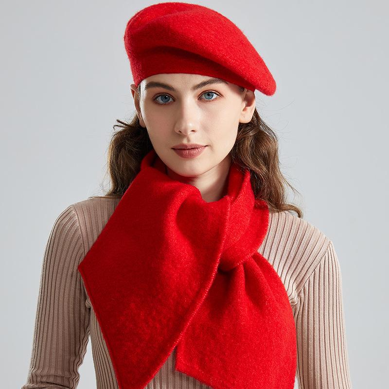 New Checkerboard Autumn and Winter Knitted Beret Children Retro Fashion Flat Top Beanie Painter Hat