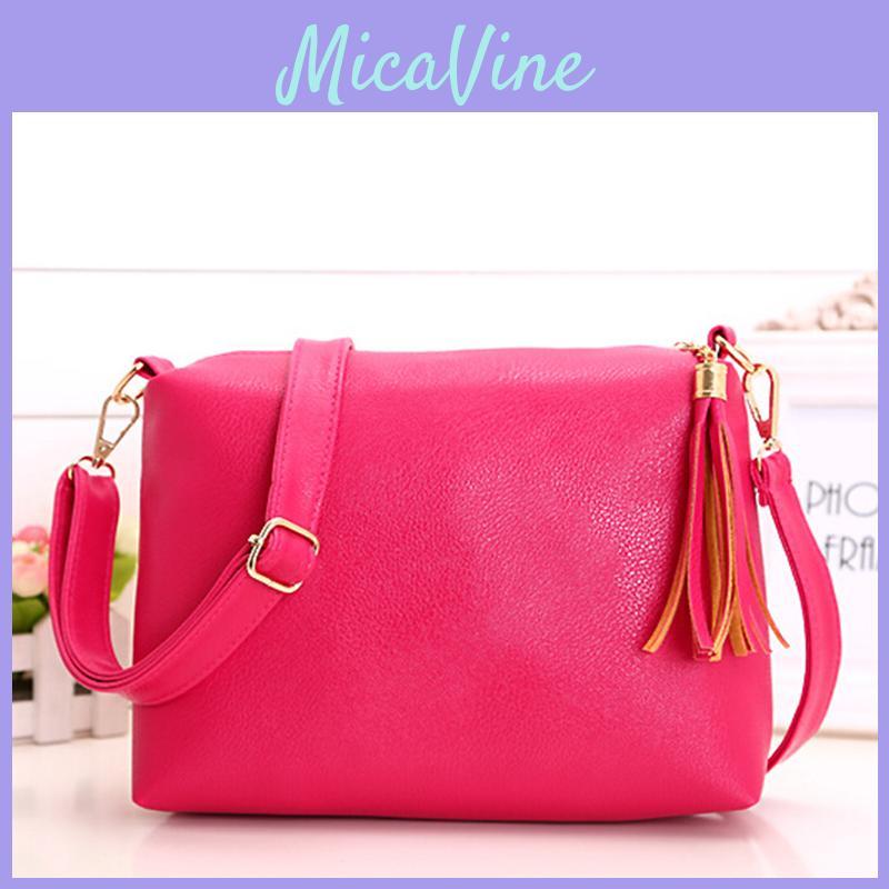 Colorful Pu Leather Women's Cross Body Bag With Tassels Small Size For Everyday Use