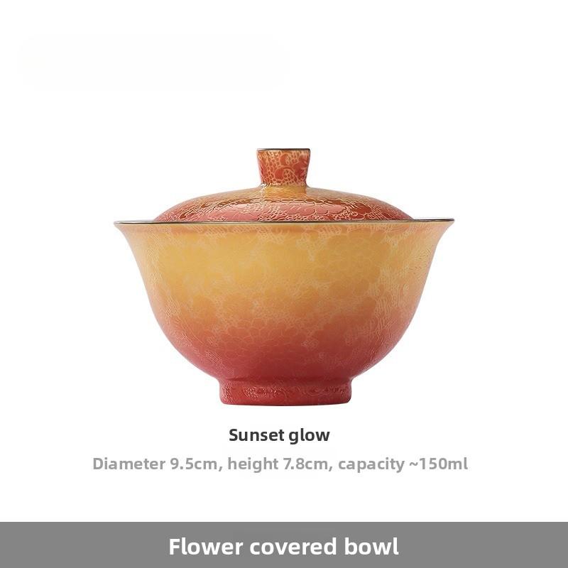 Handmade Ceramic Teacup Double Color Carved Floral Chinese Gongfu Tea Set Personal Master Cup for Tea Ceremony Festival Gift