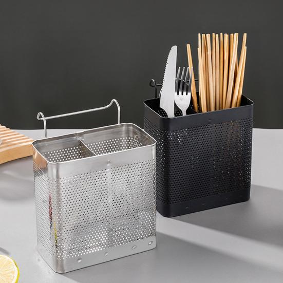 Stäbchenhalter Edelstahl Besteck-Organizer mit effizientem Drainagesystem Rostfreies Lagerregal für die Küche