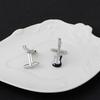 Funny Mens Guitar Shaped Enamel Cufflinks Musical Instrument Design Sleeve Button Music Fans Jewelry Silver Tone