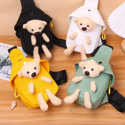 Cute Bear Girl Hrudník Taška Diagonální Taška Japonská Malá Neformální Taška Messenger Taška Telefon Taška Tašky Crossbody Tašky Otvor pro sluchátka