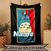 Custom Name Personalized My Neighbor Totoro Print Blanket, Home Decor, Bedroom, Sofa, Camping, Couch, Gifts for Birthday Christmas