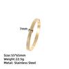 Non Tarnish PVD Gold Plated Jewelry Inlaid With Cubic Zirconia Bangles Stainless Steel Simple Bangle Bracelet Sets Women Jewelry