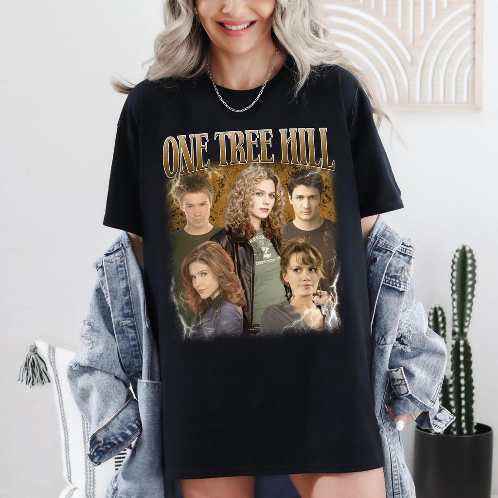 One Tree Hill Pattern Printed Womens Tshirt Fashion Trend Top SpringSummer Pure Cotton Unisex Short Sleeve Tshirt