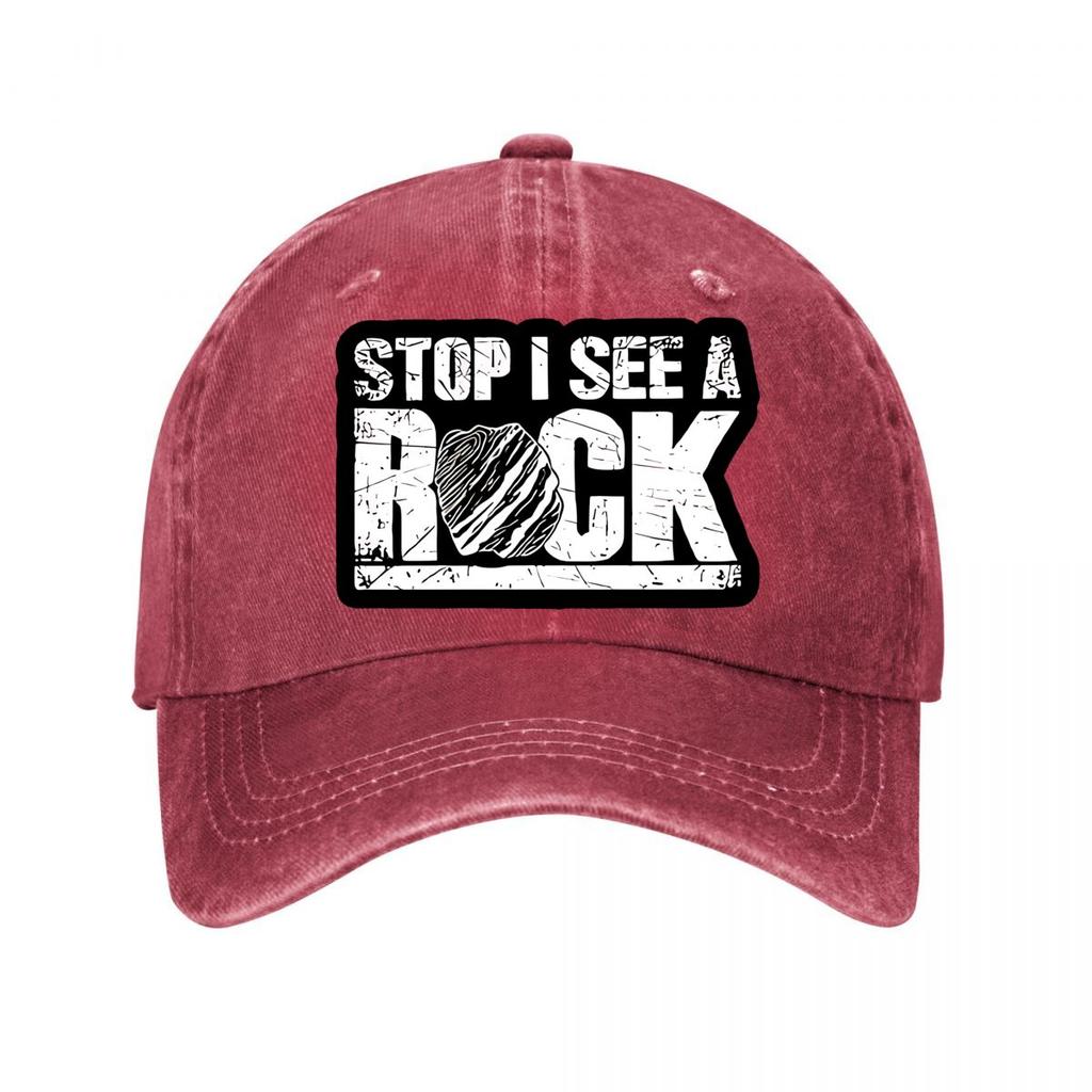 Stop I See A Rock Vintage Baseball Cap  New Vintage Washed Cotton Baseball Cap Parent Kids Sun Hats