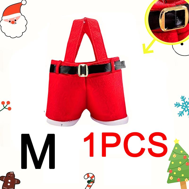 1/3/6PC Santa Claus Pants-Shaped Candy Bas Christmas New Year Decor Party Favors Gift Packing Festival Reusable Wine Bottle Bag