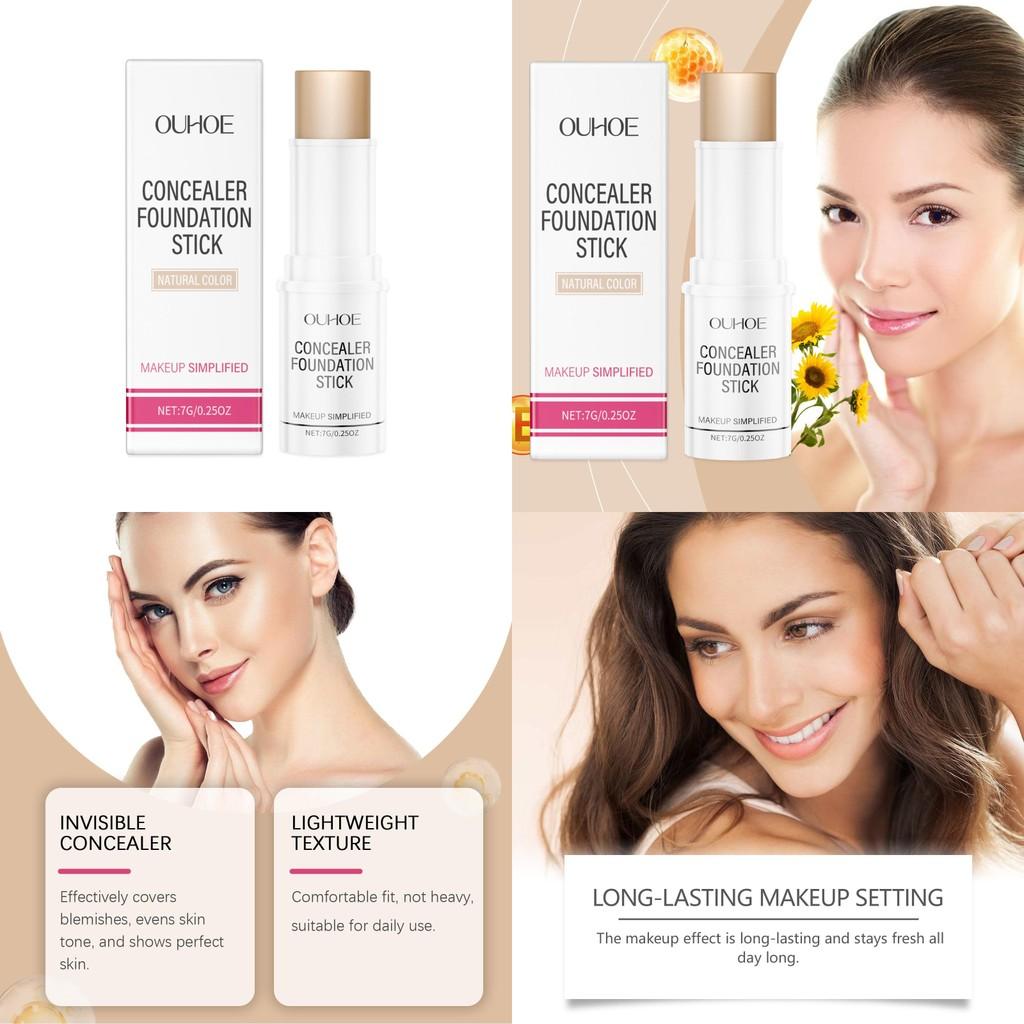 Ouhoe Natural Color Concealing Foundation Stick Lightweight Moisturizing Flawless Finish