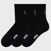 Black Basic Plain Sports Cushion Long Socks Set 3-Pack Black