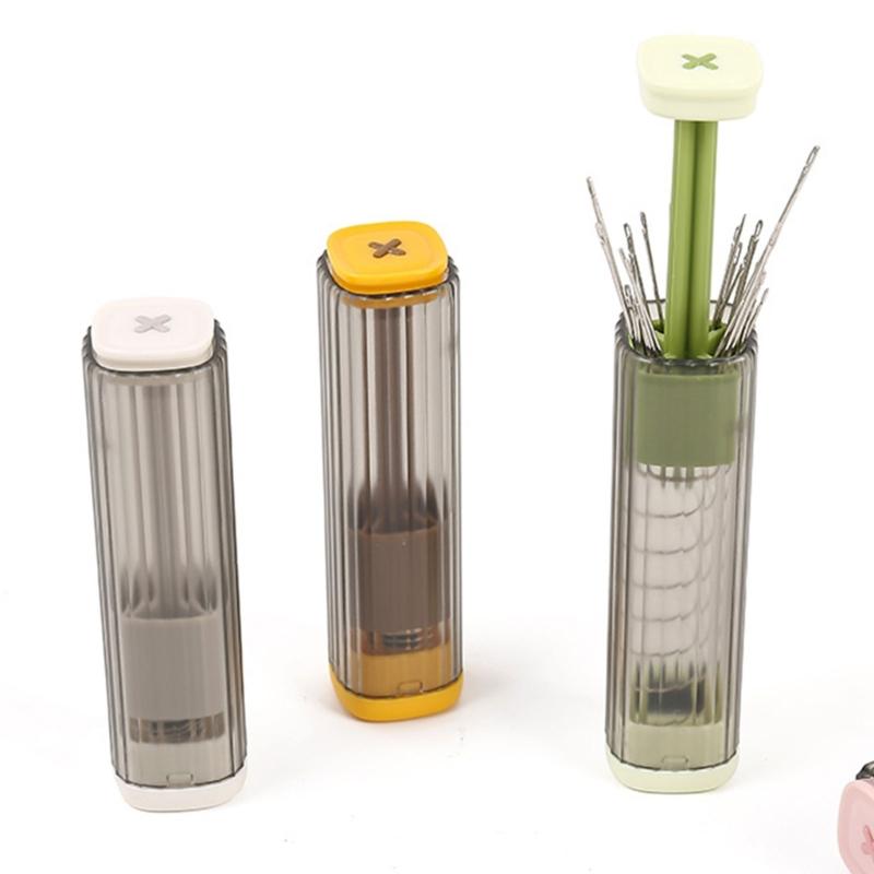 Magnetic Press Type Embroidery Needle Organizers Clear Plastic Storage Case for Sewing Craft Supplies