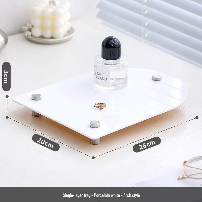 10-Piece White Dessert Display Stand Set: Wooden & Acrylic Tabletop Decoration