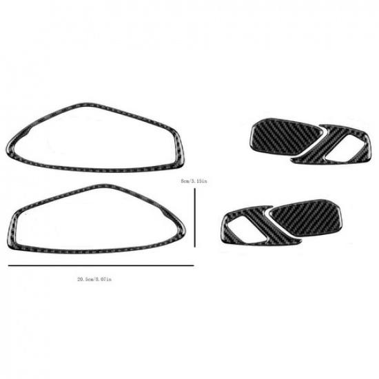 Carbon Fiber Door Handle Frame Cover Trim Fit for Chevrolet Camaro 2016-