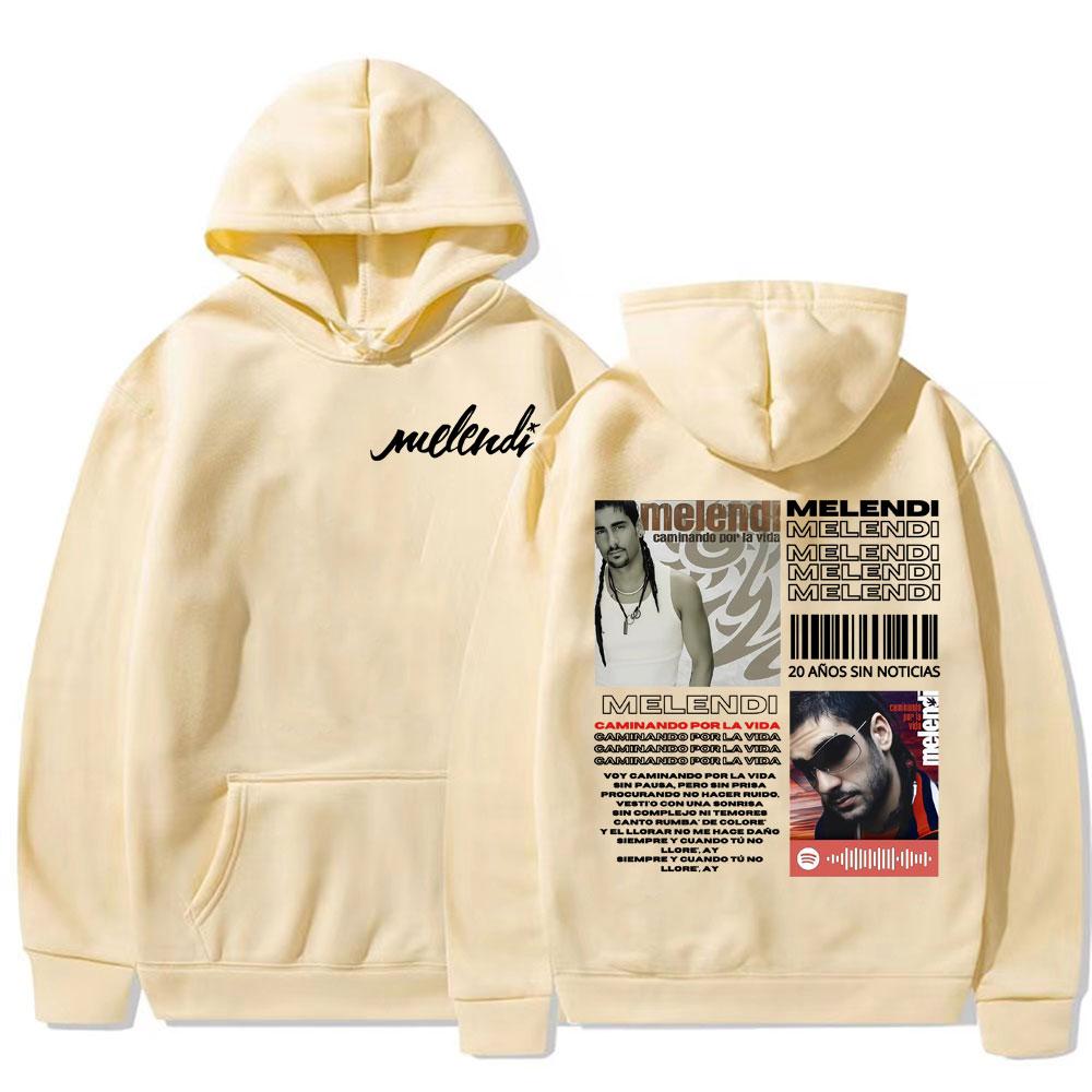 Rapper Melendi Caminando Por La Vida 2025 Tour Sweatshirts Men Women Oversized Hip Hop Fashion Hoodie Casual High Street Hoodies