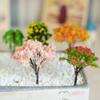 Model Village Enhancement Miniature Sakura Tree Plants for Charming Display