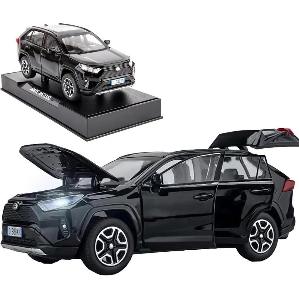 Model de mașină Toyota RAV4 1/32, mașină de jucărie din aliaj, model de colecție, cu lumină și sunet, mașină de jucărie pentru băieți, copii mici, mașină cadou