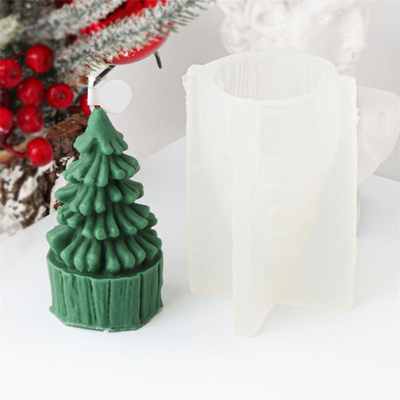 Christmas Tree Candle Molds Pine Cone Silicone Mould Scented Candle Casting Molds Plaster Molds for Home Decorations