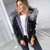 Veste en jean chaude d'hiver pour femmes, veste courte décontractée, veste doublée et rembourrée, col en fausse fourrure, veste en jean