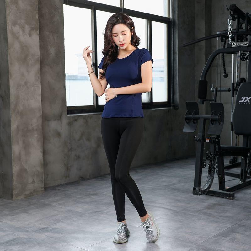 Damen Yoga T-Shirts Mesh Atmungsaktiv Schnelltrocknend Einfarbig Sportbekleidung Fitnessstudio T-Shirts Langarm Mädchen Freizeit T-Shirts