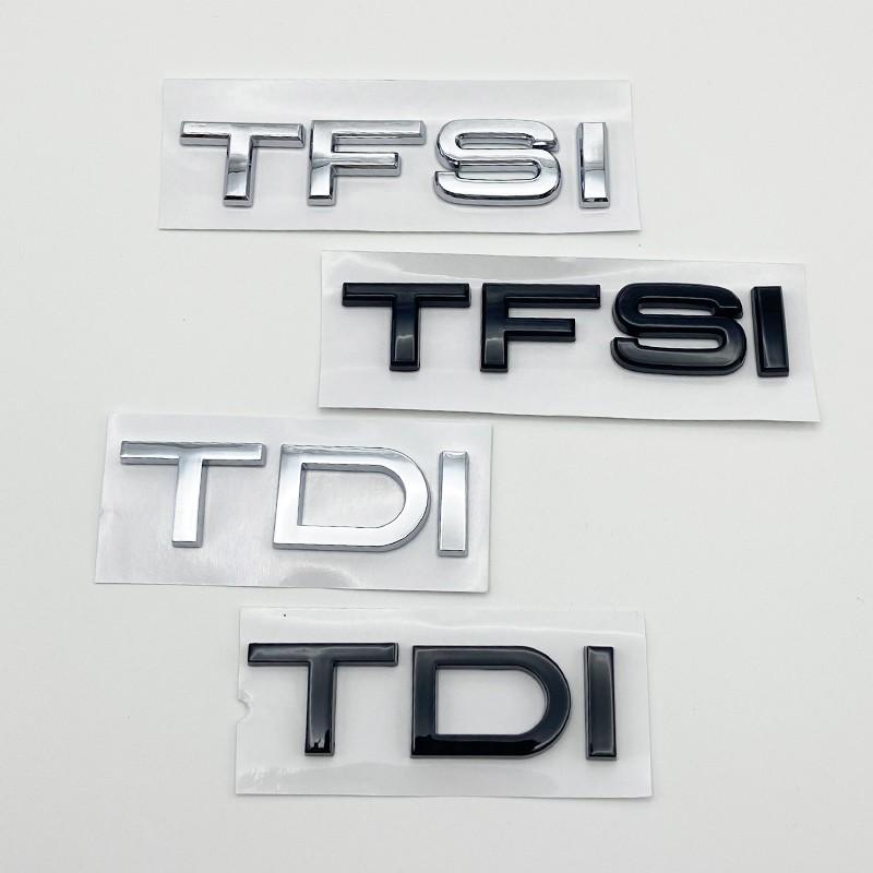 3D Chrome Glossy Black ABS TDI TFSI Car Rear Emblem Sticker for S A1 A3 A4 A5 A6 A6L A7 A8 S3 S6 Q3 Q5 Q7 TT S RS