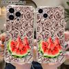 Phone Case: 2D Flat Design, Suitable for iPhone 18 17 16 15 14 13 Pro, Transparent Corners Protective Case, Watermelon Slice, Christmas and Halloween 