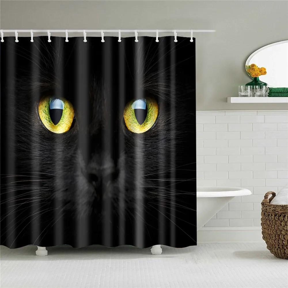Wild Animals Bath Curtains Lion Leopard Cat Bathroom Decorative Shower Curtains Bathtub Decoration Bath Curtains