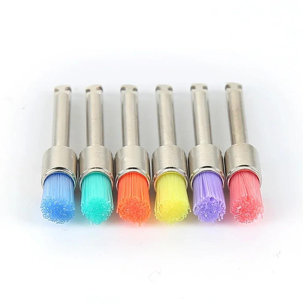 100Pcs Dental Lab Nylon Small Latch/taper Polishing Polisher Prophylaxis Soft Brushes Dentist Products 0.6Cm Brus White Fla