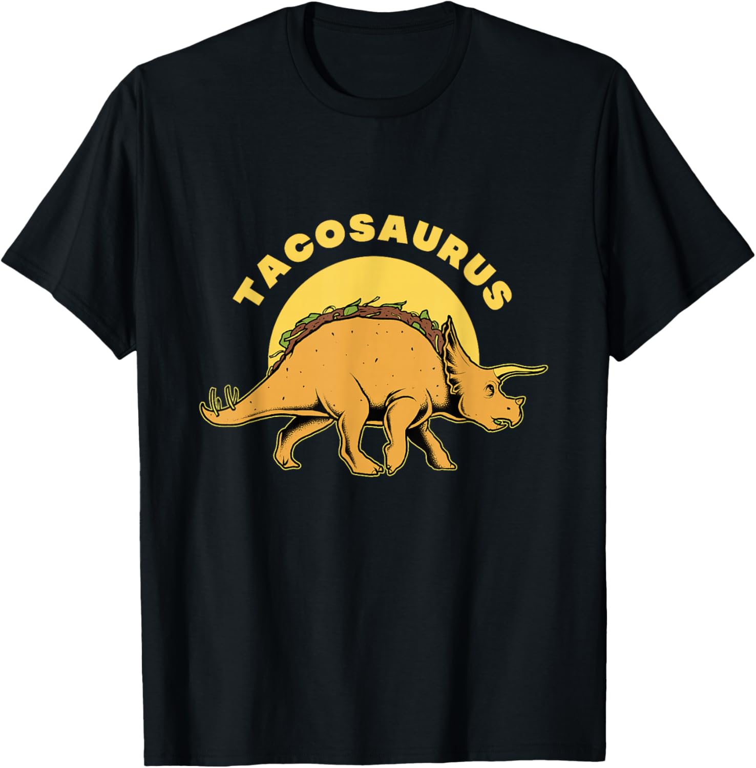 Tacosaurus Taco Triceratops Graphic Tee Funny Dinosaur Lover Casual Cotton T-Shirt S