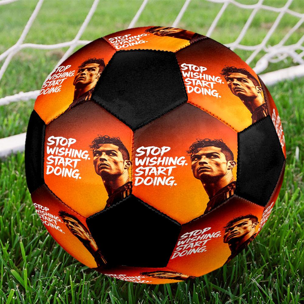 Ballon de Football Imprimé Taille 5 Résistant Entraînement Extérieur