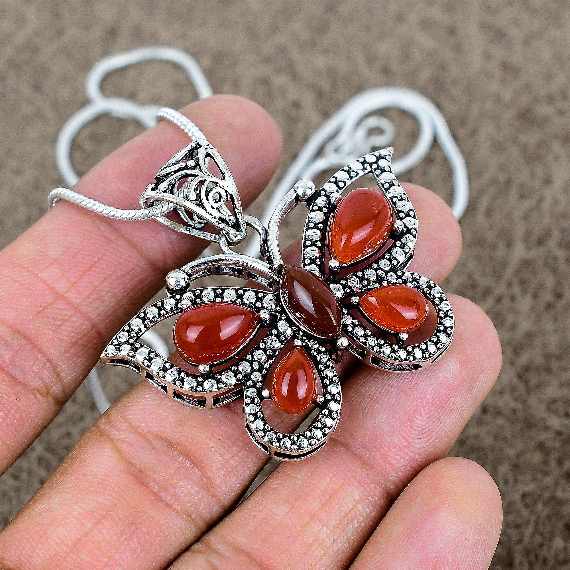 

Carnelian Gemstone Handmade 925 Sterling Silver Jewelry Pendant 1.65 KKG-284