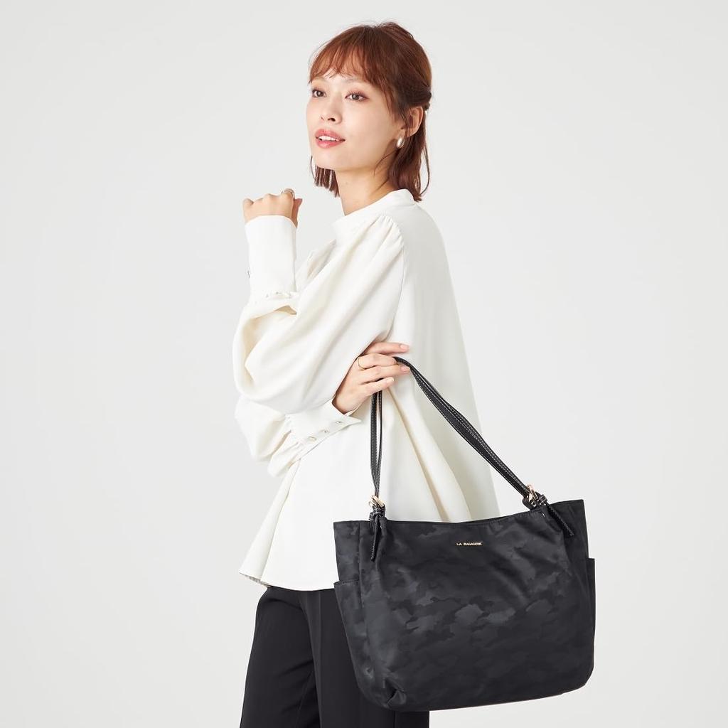Tote Bag Shadow Jacquard A4 Tote Bag B006404 Navy [Rabaga Jerry] (66)