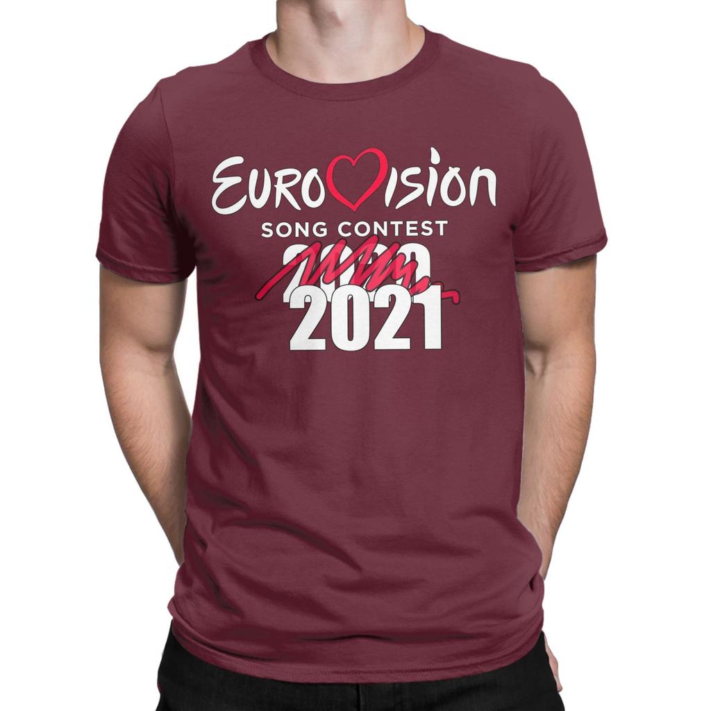Eurovision Song Contest T-Shirt Men  Casual 100% Cotton Tee Shirt Round Collar Short Sleeve T Shirt Printed Clothing