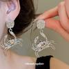 Silver Needle Exaggerated Crab Stud Earrings Fashion Temperament Ocean Style Versatile Earrings Design Sense Personalized Earrings Earrings