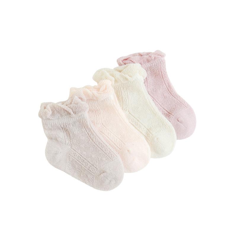 4 Pairs/Lot  New Baby Socks Mesh Thin Newborn Socks Combed Cotton Boneless Soft Summer Baby Socks For Gift