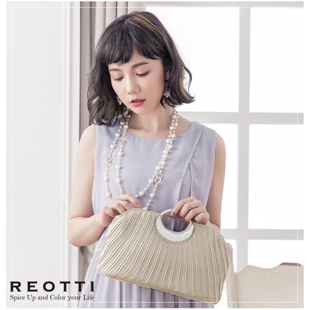 Party Bag Clutch Bag Satin Pleated Processing [REOTTI] Women's