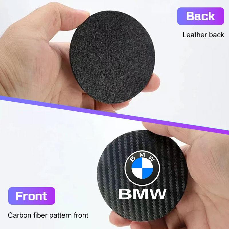 BBJK3 2Pcs Car Coaster  For BMW 1 2 3 4 5 6 7 Series X1 X3 X4 X5 X6 X7 F20 G20 G30 G05 G11 F15 F16 G01 G02 Water Cup Mat Non-slip Pad